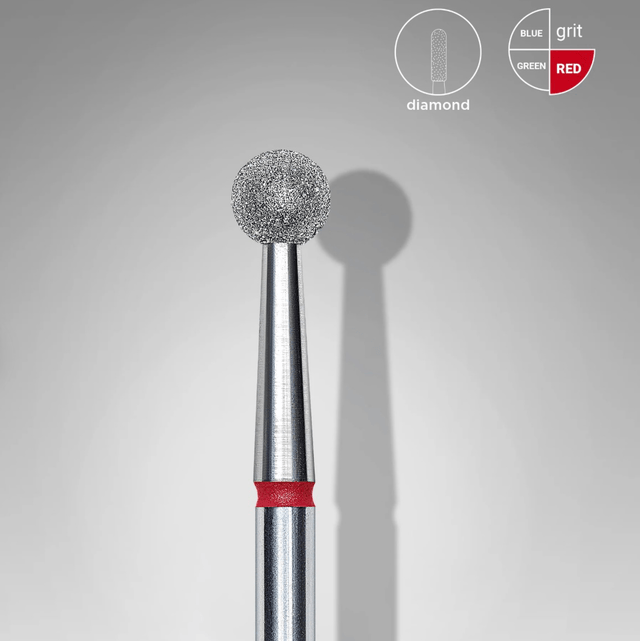 FORÊT À ONGLE DIAMANTÉ, « BOULE » ROUGE 4mm - STALEKS PRO