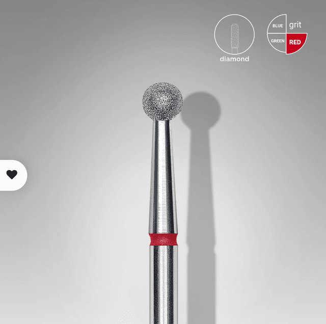 Foret À Ongles Diamanté, « Boule », Rouge, Diamètre De La Tête 3.5 Mm - Staleks