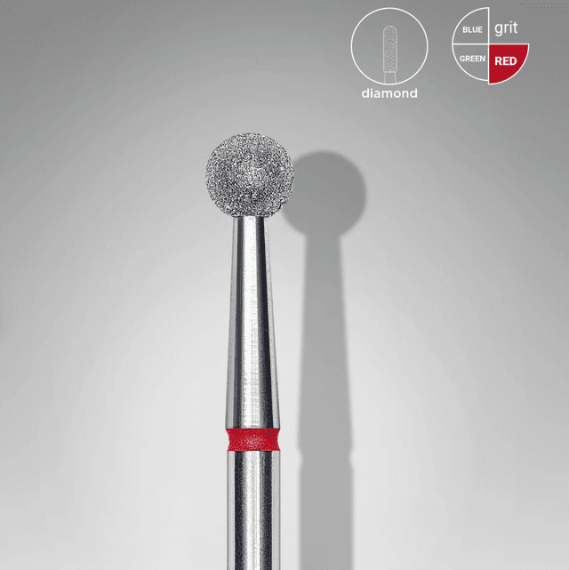 FORÊT À ONGLE DIAMANTÉ, « BOULE » ROUGE 4mm - STALEKS PRO
